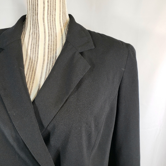 Norton McNaughton Black Mid-Length Padded Shoulders Blazer Size 10 - Picture 2 of 10